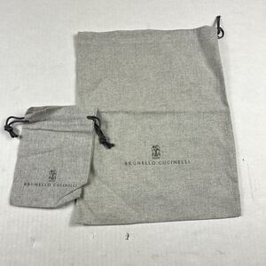 Brunello Cucinelli Set of 2 Dust Bags Small Gray Lightweight Luxe Travel Storage